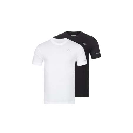 KAPPA Männer T-Shirt 2er Set Bright White Black Beauty