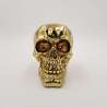 Spardose mit Schloss, Totenkopf, ca. 15 cm, sortiert, gold