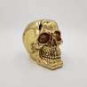 Spardose mit Schloss, Totenkopf, ca. 15 cm, sortiert, gold