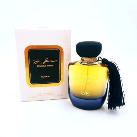 NUSUK Musky Oud Eau de Parfum 100 ml Flasche mit Verpackung