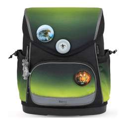 BELMIL Schulranzen COMPACT PLUS Set 5 tlg - Black Green Front