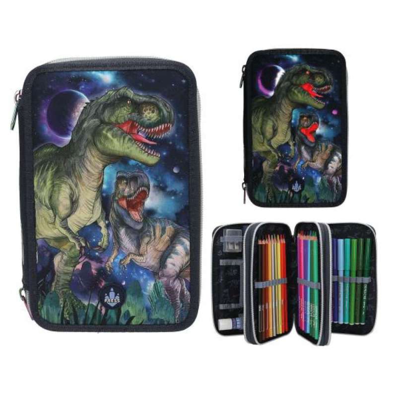 Dino World 3 Fach Federmäppchen LED GALAXY Sortiment