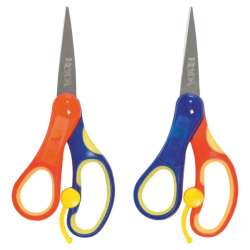 BRUNNEN Kinderschere Soft-Touch Linkshänder | spitz, 135 mm, blau/orange