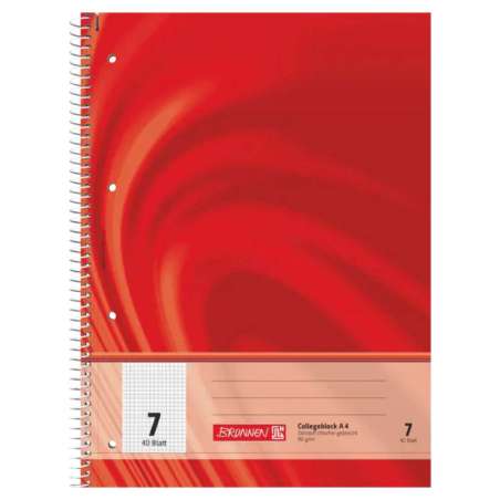BRUNNEN Collegeblock Vivendi Premium Vivendi | A4, Lineatur 7, 40 Blatt, rot
