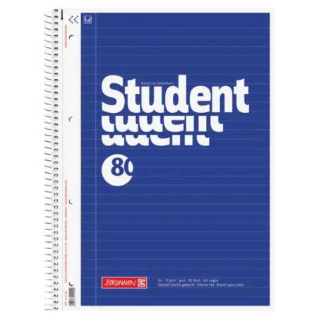 BRUNNEN Collegeblock Student A4, Lineatur 21, 80 Blatt, blau