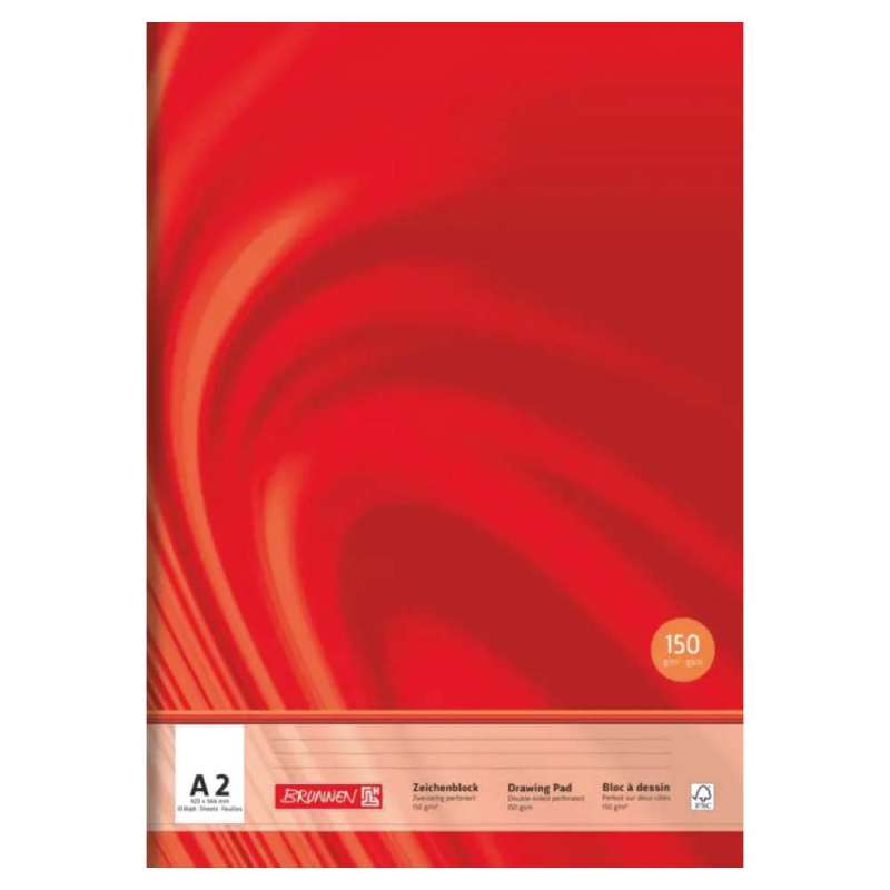BRUNNEN Zeichenblock Vivendi A2, 10 Blatt, rot