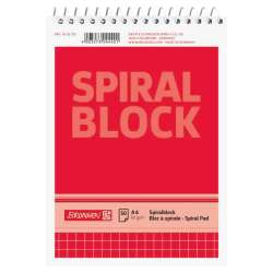BRUNNEN Spiralblock A6, kariert, 50 Blatt, rot