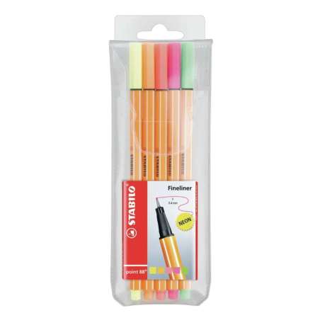 STABILO Fineliner point 88 Neon 5er Set
