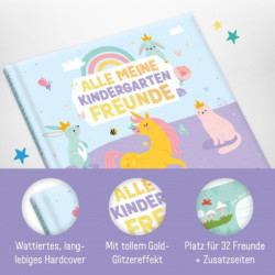 HÄFFT Freundebuch - Alle meine Kindgartenfreunde, sortiert - Einhorn Beschreibungen