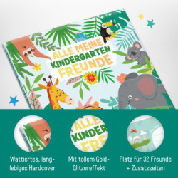 HÄFFT Freundebuch - Alle meine Kindgartenfreunde, sortiert - Dschungel Beschreibung