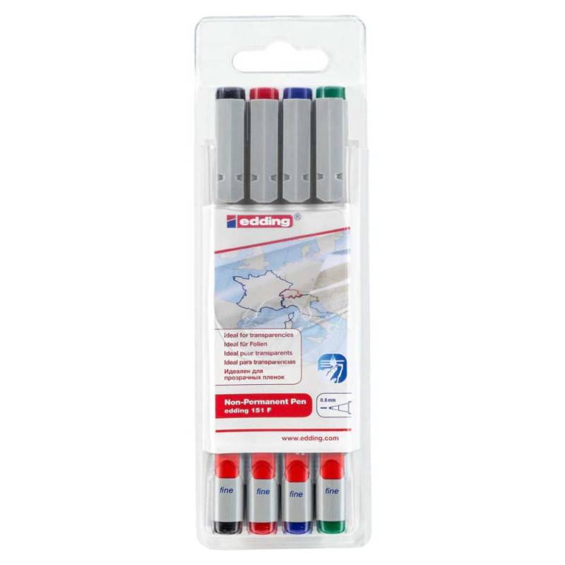 EDDING Ohp-Marker W-Löslich 4er Set
